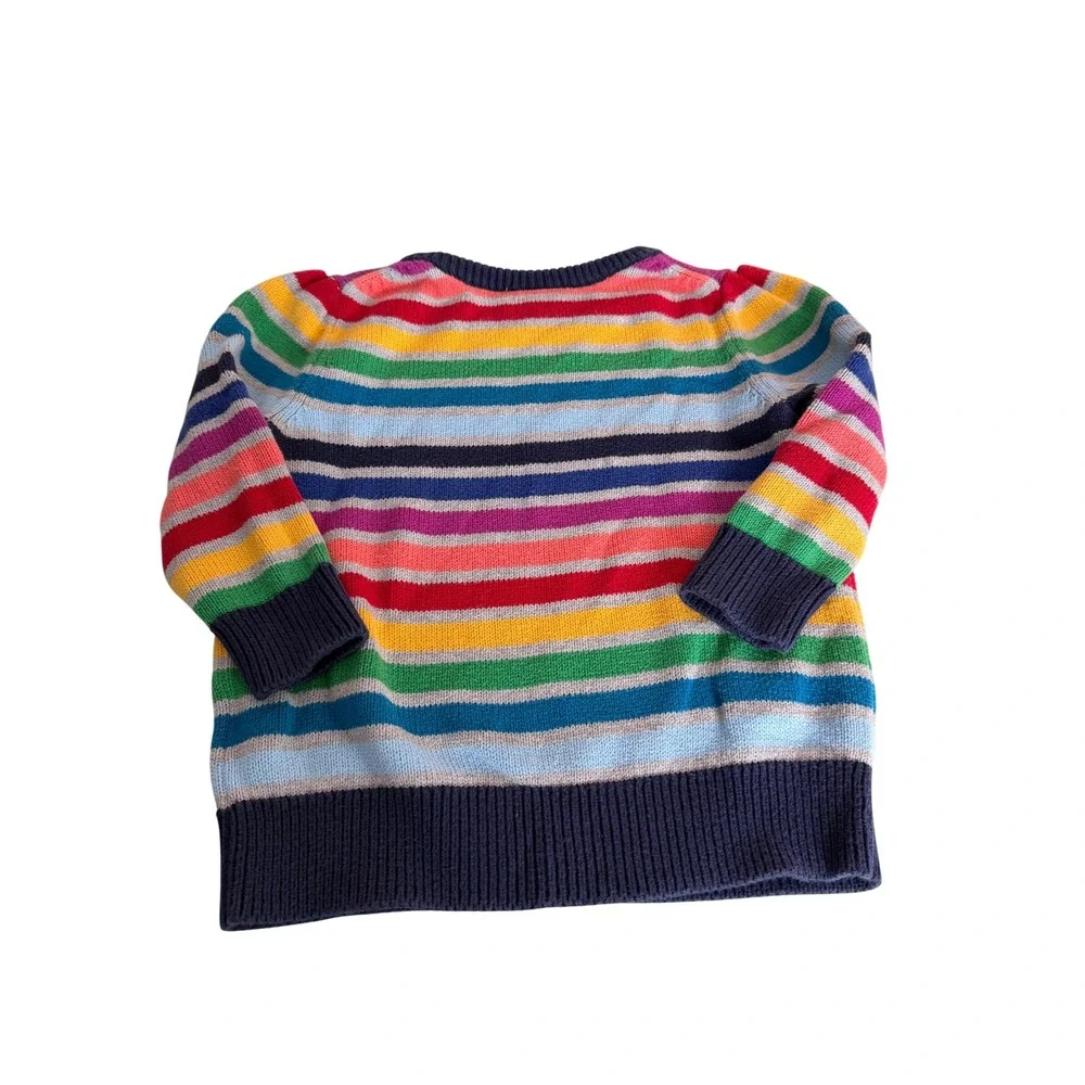 Hanna Andersson Sweater Rainbow Stripe Knit Crewneck Size 90 (U.S. 3T)